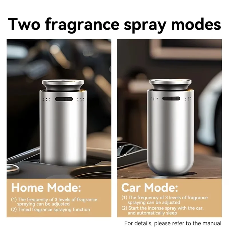 【FUXQ】Portable For Car Aroma Diffuser Machine Electric Smell For Home Rechargeable Room Fragrance Diffuser Air Freshener Grey
