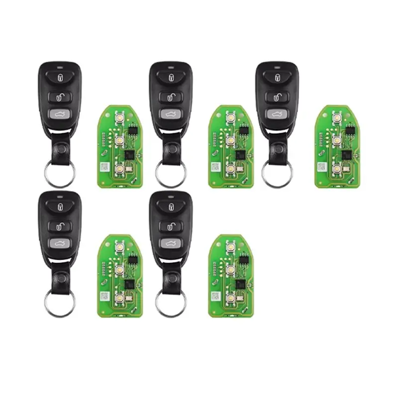 Efficientt-XKHY01EN Wire Remote Key 5PCS Set Including Chip For Hyundai 3+ 1 Buttons English Version Working With Xhorse VVDI Ke