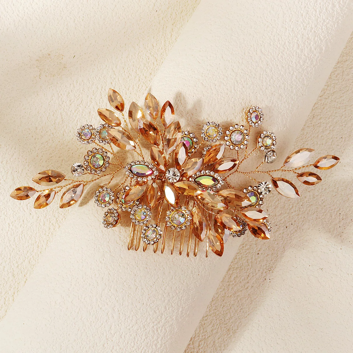 Elegante strass girassol pente de cabelo nupcial inserção pente premium festa mulher updo pino de cabelo headpiece jóias de cabelo como presentes