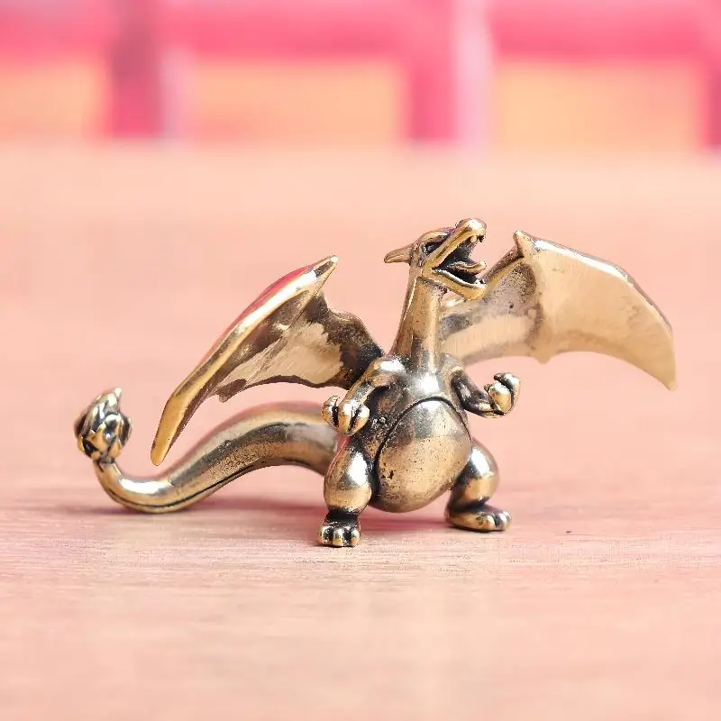 Dragon en laiton, Dragon respiration de feu, ptérosaure, article vintage, décoration de la maison