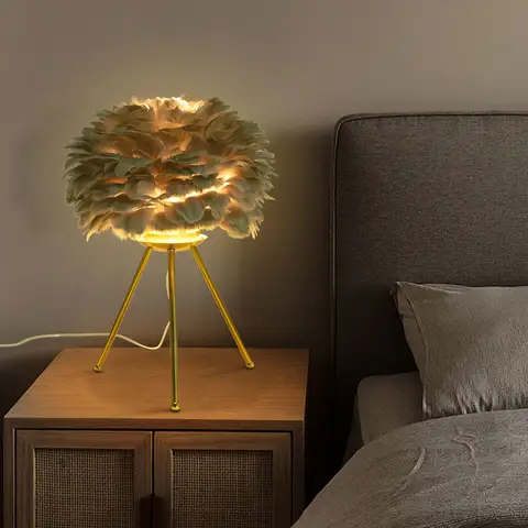 Gri Tüy Masa Lambası, Çalışmalar, Oturma Odaları, Yemek Odaları, Kafeler, Stüdyolar, Kulüpler için Uygun Tripod Lamba
