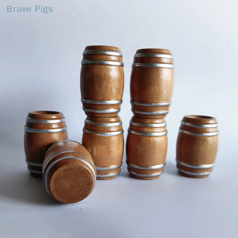 1Pcs Tiny Wooden Red Wine Barrel Miniature Wooden Keg Beer Cute And Elegant Design Decoration Accessories