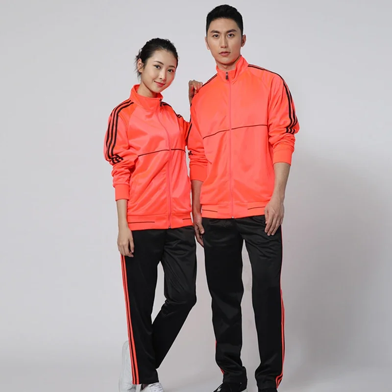 Men Running Tracksuit Football Basketball Training Sport Clothes SkinnyLeg Sweatpant Soccer Jacket with Zipper Jersey Sportswear