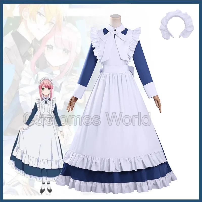 

Аниме играет в роли робот-костюм горничной Kikaijikake No Marie, синее платье горничной, длинная юбка, женские кавайные милые костюмы на Хэллоуин