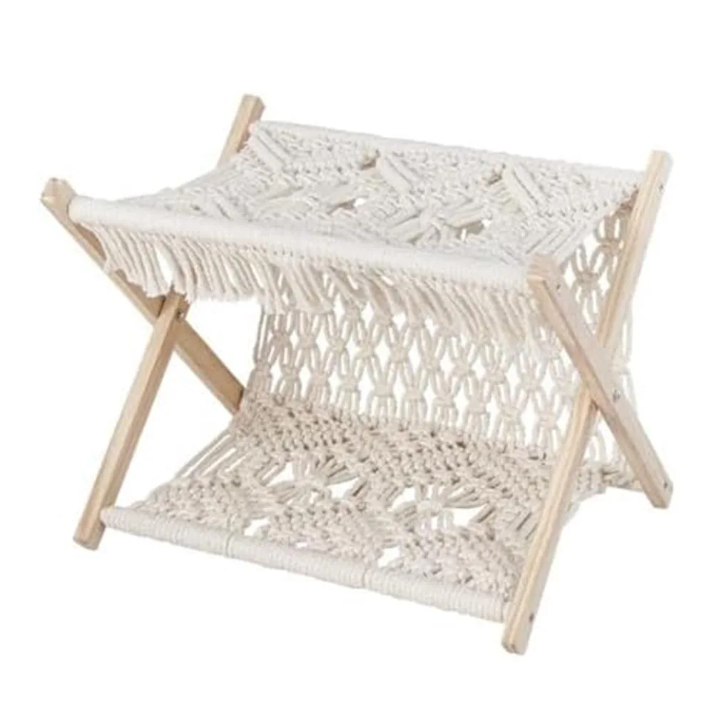 Foldable Hand Woven Magazine Rack for Books Newspapers Tablets Mobile Devices Living Room Sofa Side Bedside Desk Bathroom Decor