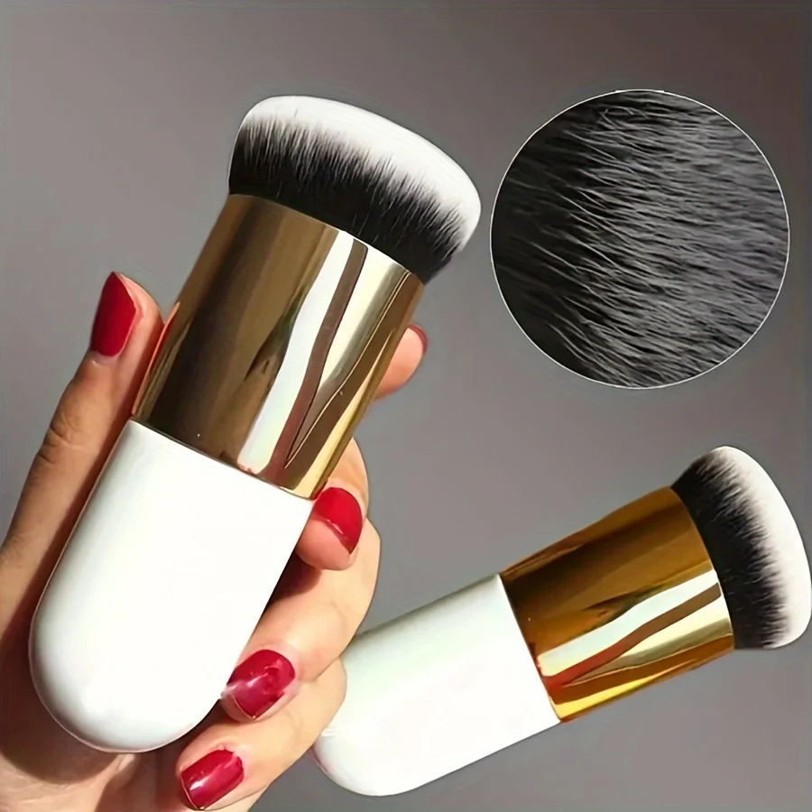 Nueva moda, brocha para base regordeta, brochas de maquillaje de crema plana, brocha cosmética profesional, brocha para resaltar, polvo suelto brus