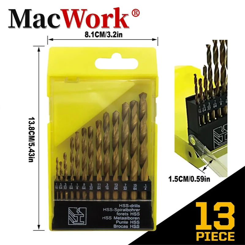 

13 PCS Bit Set Twist Drill for Drilling Holes with Drill Bits Toughbuilt Mechanical Bore Bit