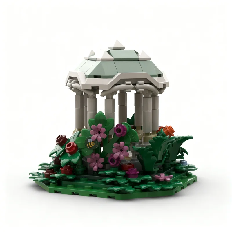 252pcs MOC Botanical Pavillon City Model Building Blocks Construction DIY Creative Christmas Gift Idea Toys Education Brick