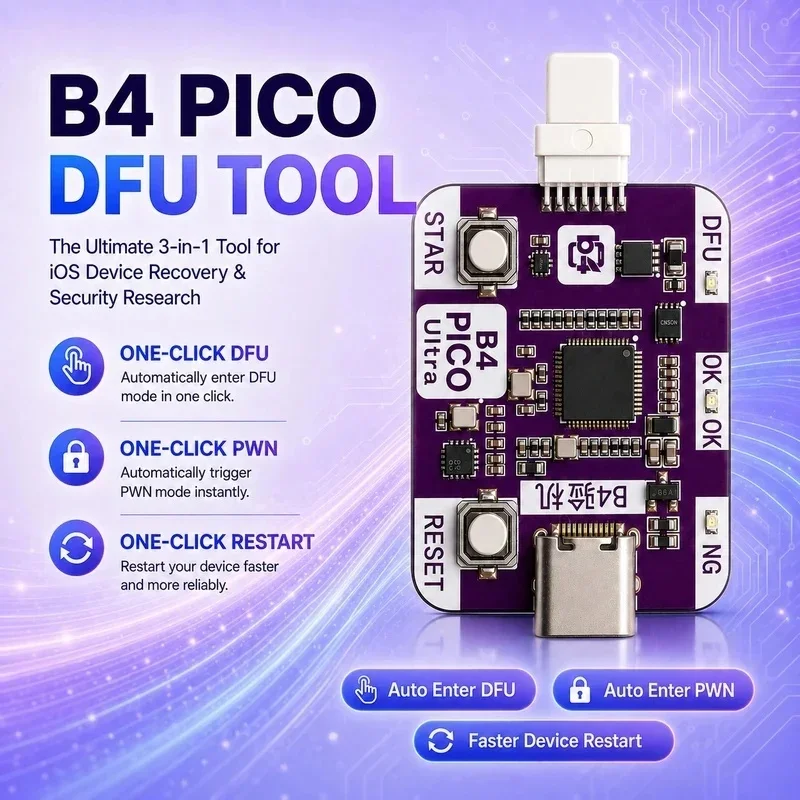 Raspberry Pi Pico 2 RP2350 USB A RP2350A B4 PIC0 Engineering Box Support One Click DFU Data/ Restart AUTOMATIC DFU/ PWN MODE