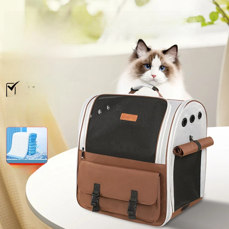 

Portable Large Capacity Dog Backpack Breathable Dual-Shoulder Pet Travel Bag Outdoor Carry-On Pet Carrier Bag for Cats An...