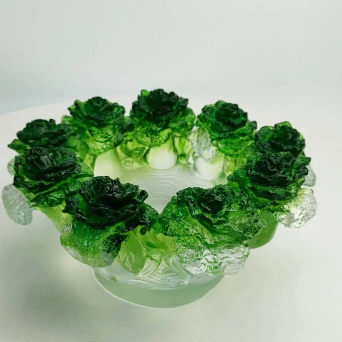 Kohlschale aus Kristallglas, Schmuckdekoration, Kunsthandwerk, Weinschrank, Geschenk zum Öffnen der Tür des Wohnzimmers und des Schlafzimmers