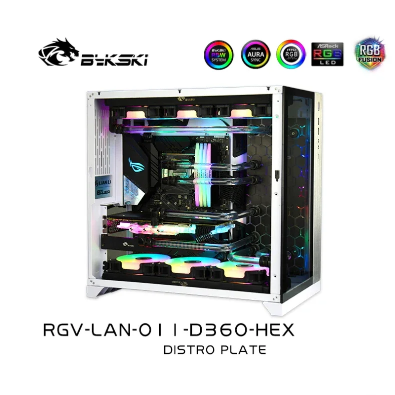 LIAN LI O11 다이나믹 케이스/CPU 및 GPU 블록/대신 저수지용 BYKSKI 아크릴 보드 워터 채널 솔루션 키트 사용