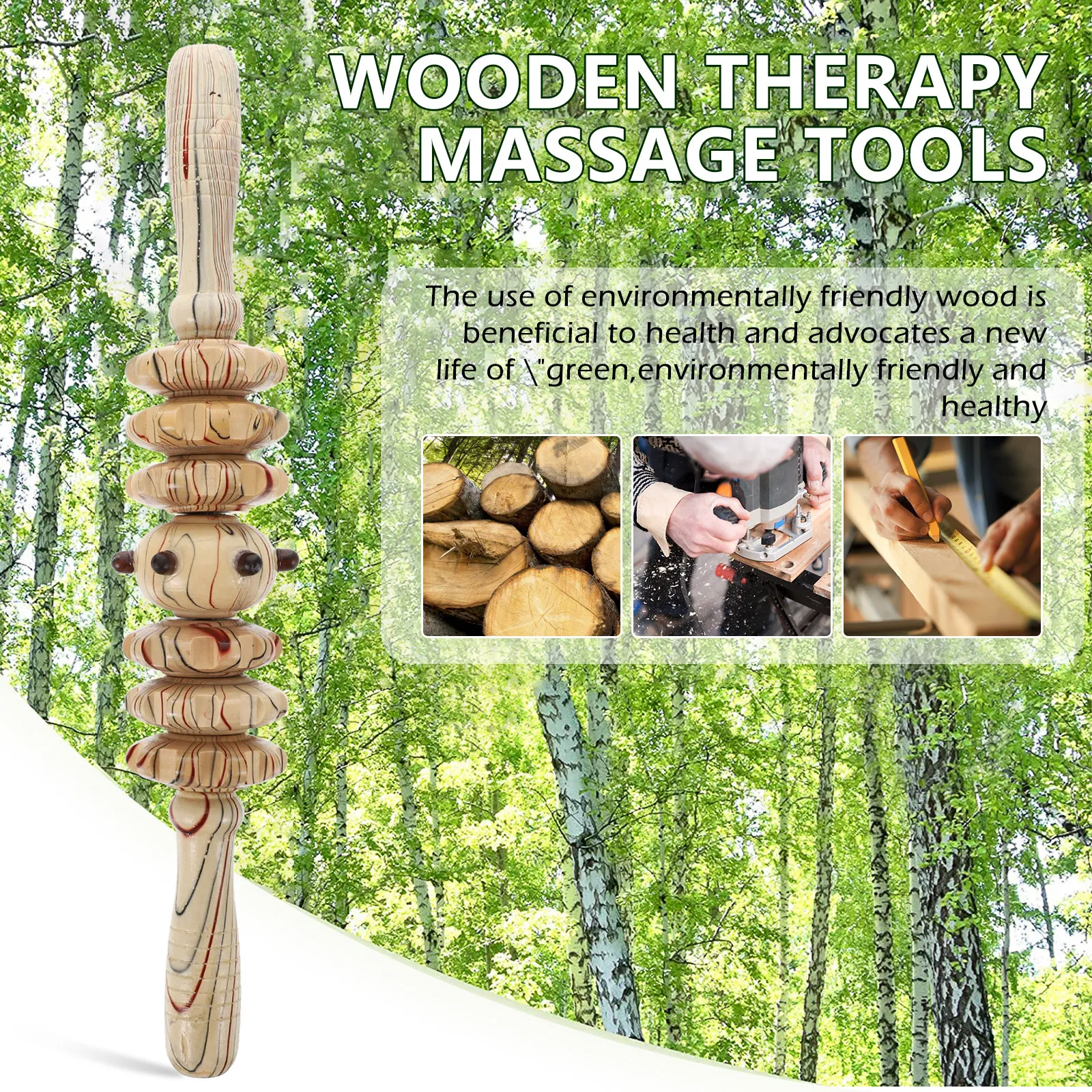 

1 шт. Деревянный массажер для живота, ролик для массажа всего тела, палка для расслабления мышц, фитнес-инструмент, многофункциональный прибор для здоровья