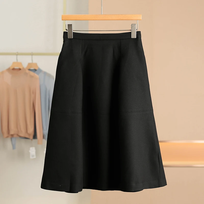 

Юбка XKing Commuter A-Line, однотонная, с завышенной талией, из вискозного волокна, для офиса, зима 2025, новая женская мода