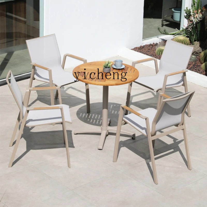 

XL Outdoor Occasional Table and Chair Courtyard Table and Chair Folding Outdoor Terrace Outdoor Table and Chair