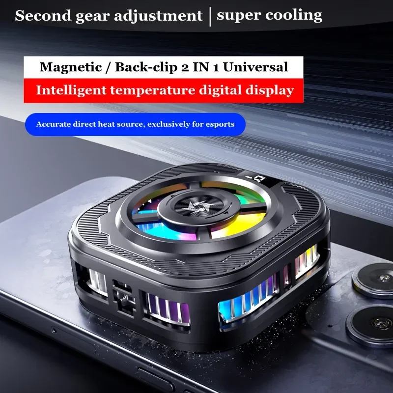 SL39 MobilePhone Silent Semiconductor Game Cooler Magnetic / Back-clip Frozen Cooling Fan Radiator for IPhone Android Universal