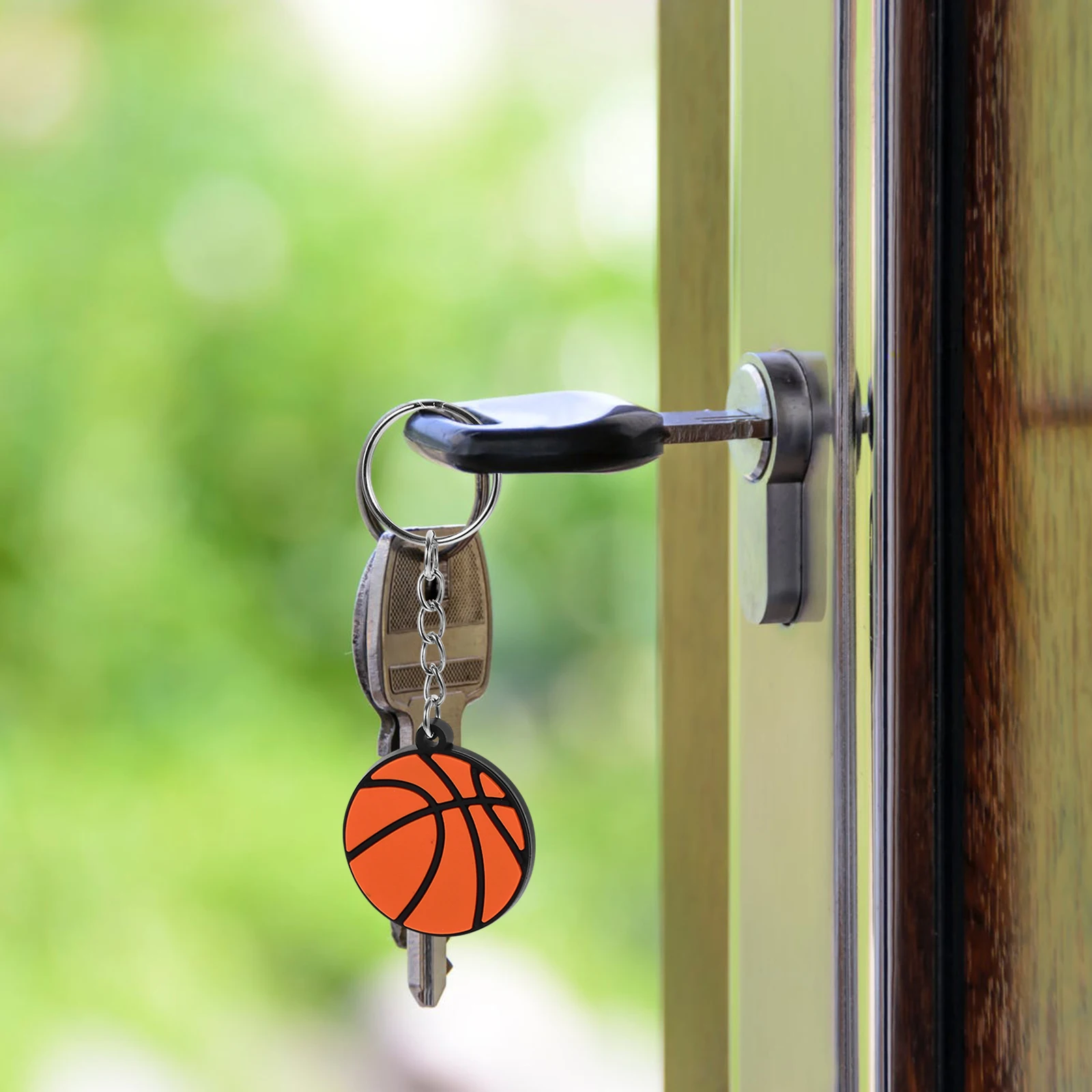 10 Pcs Sports Ball Keychain Small Keychains for Athletes Spherical Keyring Pvc Theme