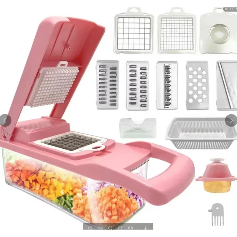 14Pcs Kitchen vegetable cutter Multi-functional cutter Potato cutter slicer home vegetable Salad dicer Grater