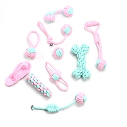 Jouet Interactif en Corde de Coton pour Animaux de Compagnie, Mini Balle, Accessoires Brosse à Dents, à Mâcher, Chiot, 1 Pièce