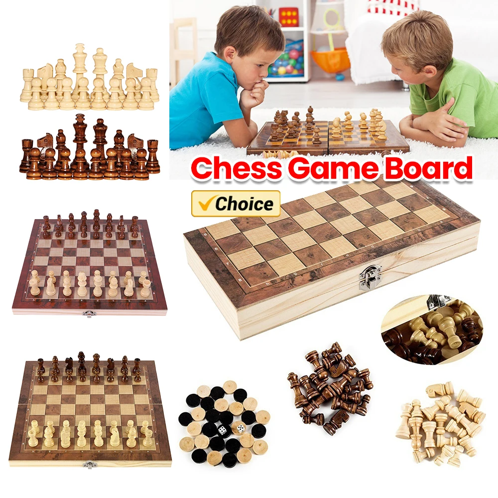 

Наборы шахматной доски 3 в 1, складной набор для хранения, деревянный изысканный шахматный набор, игровой набор для шахматной настольной игры