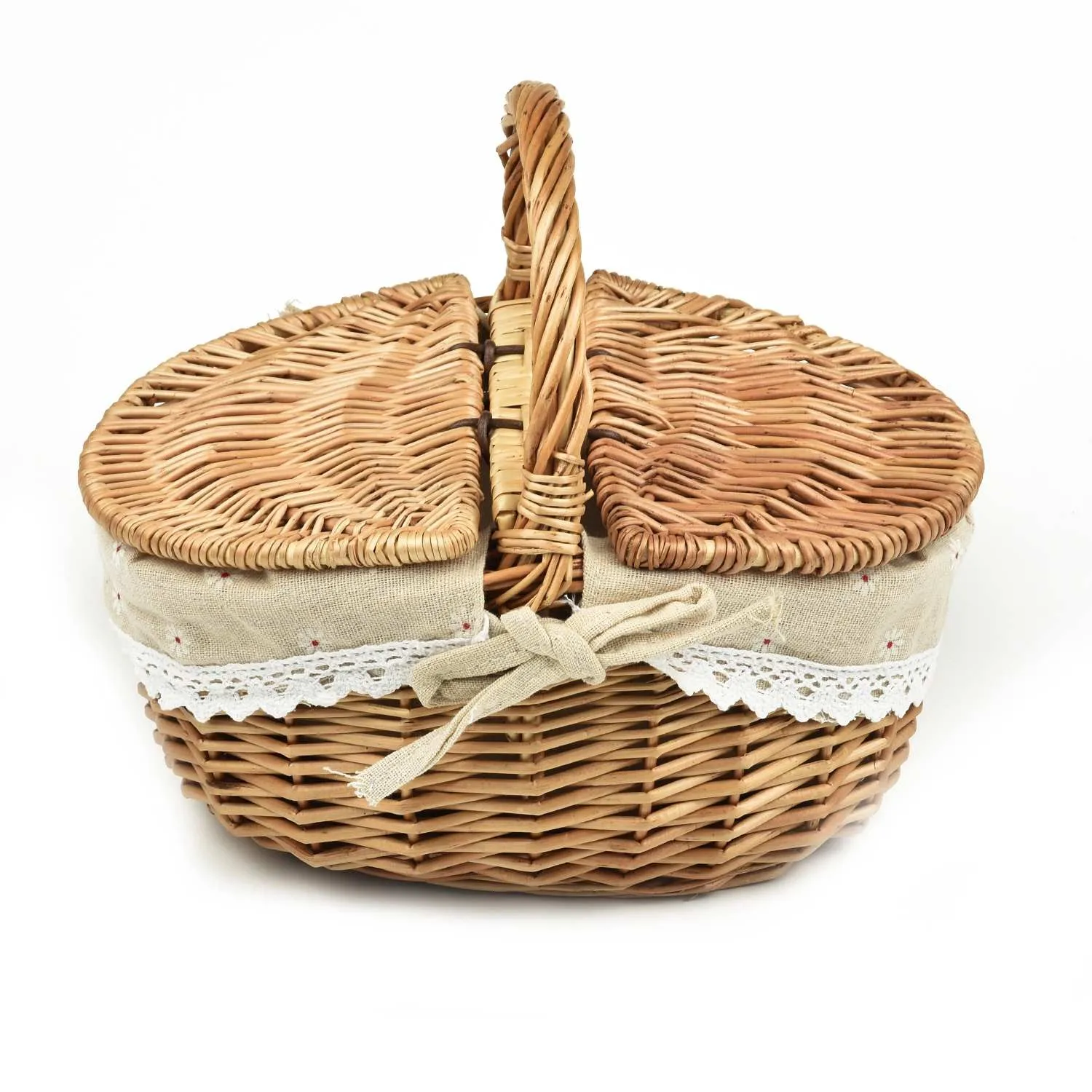 

Picnic Basket Storage Basket Balcony Gardens Barbecue Storage Brown + White Family Gardening Flower Basket Flower Case