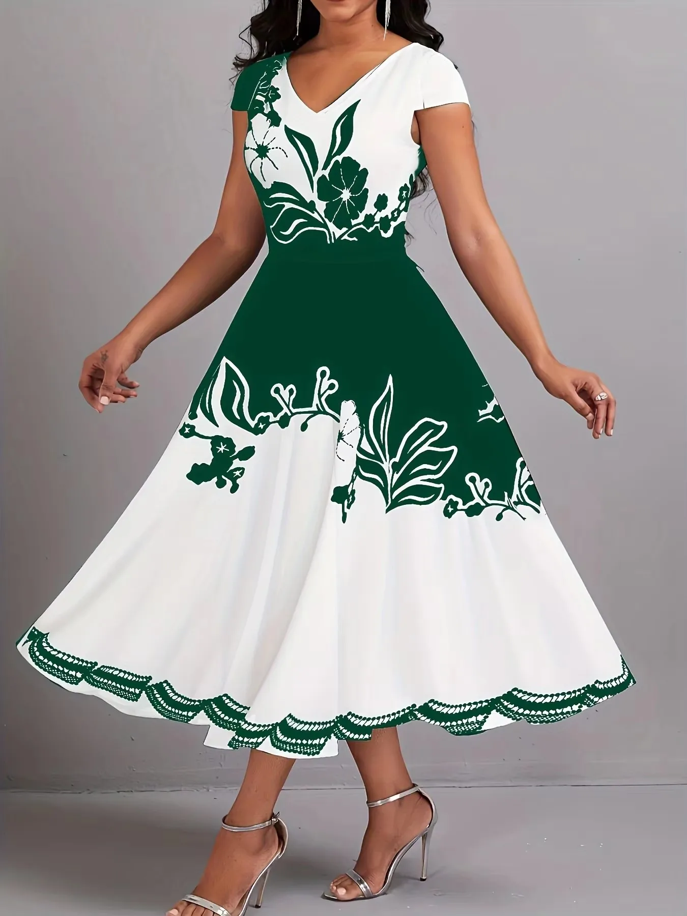 

Платье-майка больших размеров с цветочным принтом, элегантное платье без рукавов с декором на пуговицах, женская одежда больших размеров