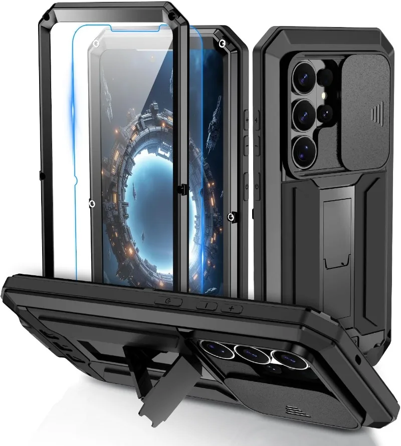 

Case For Samsung S26 S25 S26 S24 Ultra Plus Metal Heavy Duty 360 Full Body Shockproof Armour Protective Cover Capa Fundas