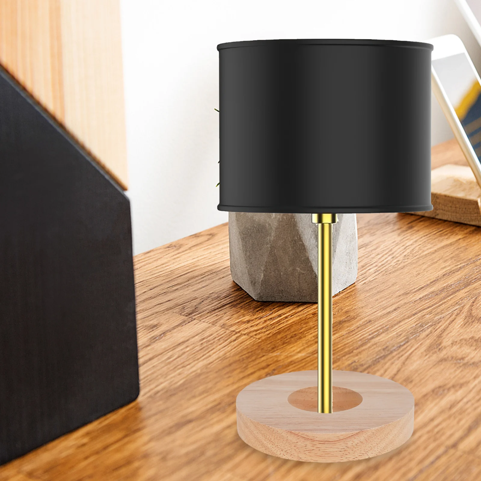 

2pcs Round Wooden Lamp Base Diy Table Light Stand For Display Craft Wedding Party Decor Light Parts Holder Wooden Round Stand