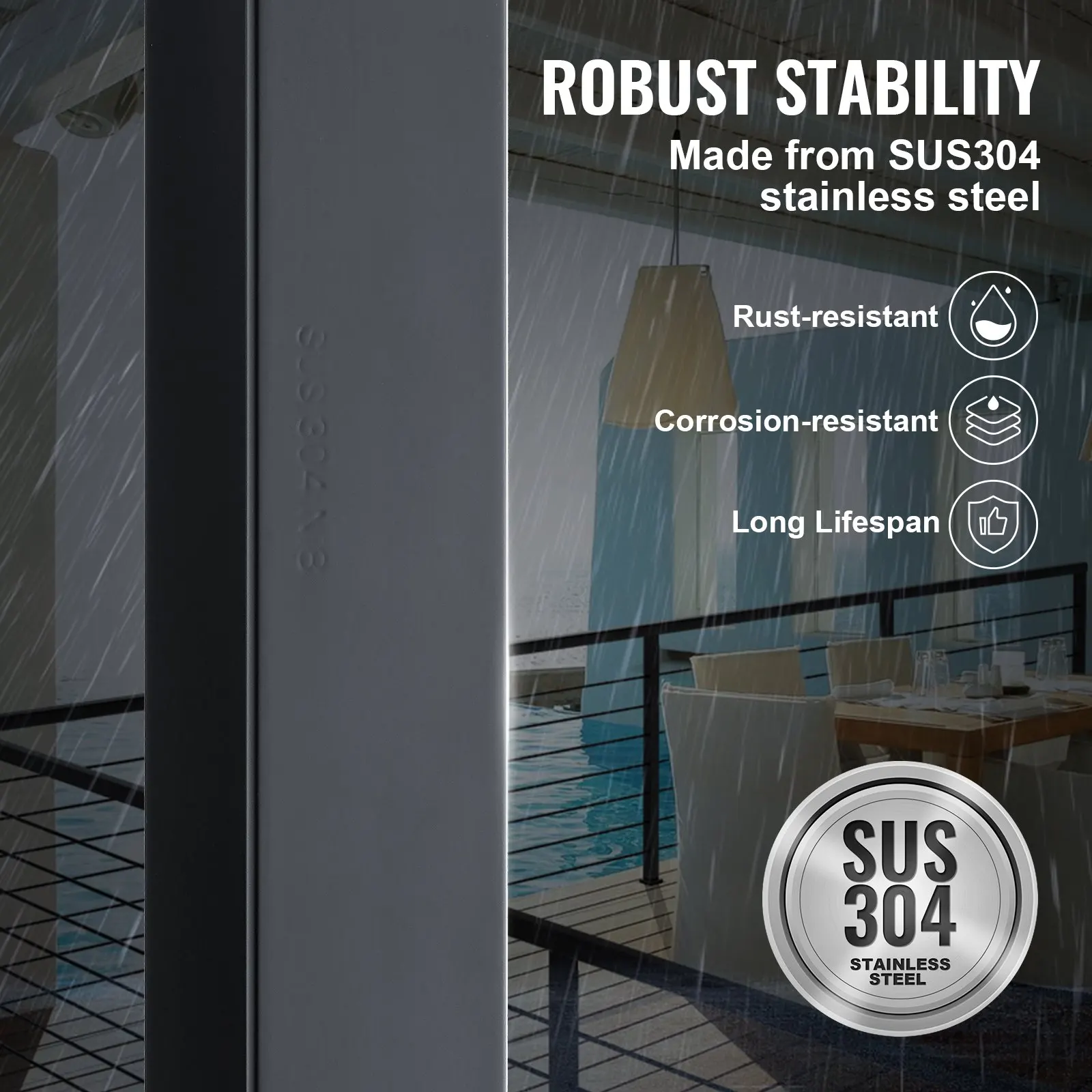 Binario per cavi Palo di livello Ponte per scale Palo per corrimano per cavo Palo per corrimano in acciaio inossidabile con finitura spazzolata Ringhiera per ponte Piquete fai-da-te senza