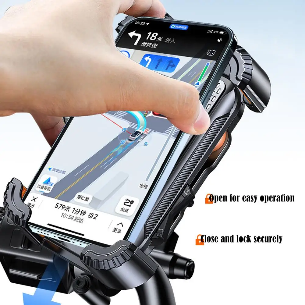 

E-bike Phone Mount For Takeout Motorcycle Navigation Cycling Gear Upgrade Silicone Shock Absorption And Anti-Vibration