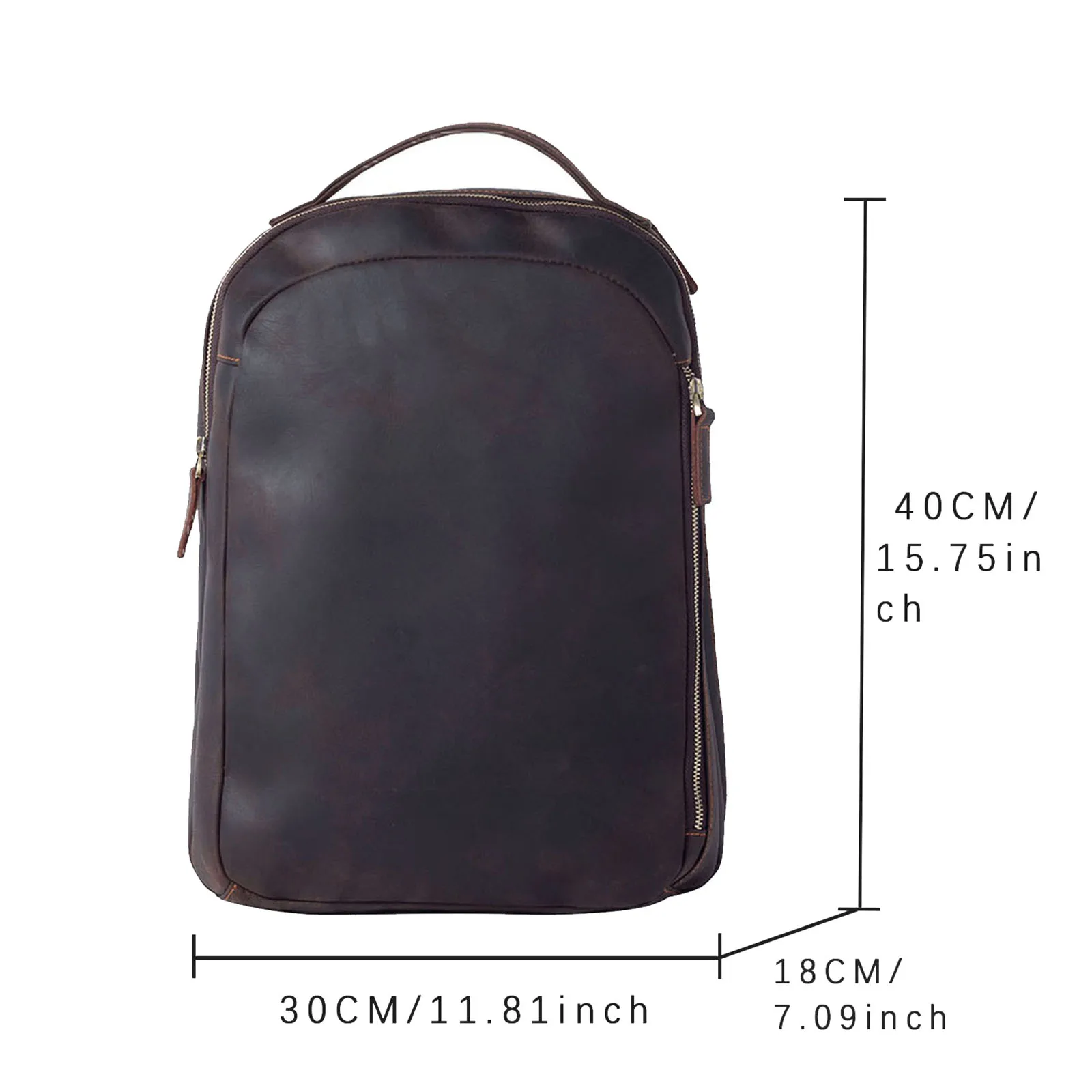 S.WORKER Vintage Echtleder-Rucksack für Herren, klassischer Schulrucksack, 14-Zoll-Laptop-Tagesrucksack, Crazy Horse Rindsleder-Tasche, Preppy-Stil – Detail 3