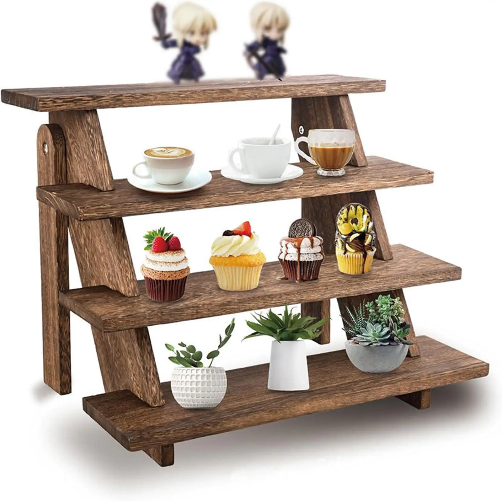 Display Riser 4 Tier Easy to Use Display Stand for Farmhouse Pastry Cookie