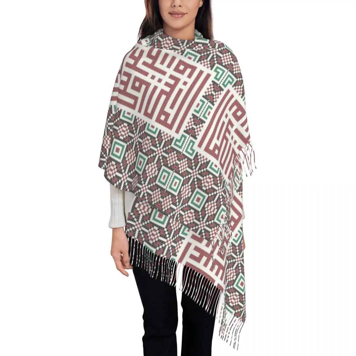 Jerusalem Is Arab Nationalism's Bride Capital Of Palestine Shawl Wrap for Womens Winter Warm Soft Scarf Pashminas Tassel Scarves