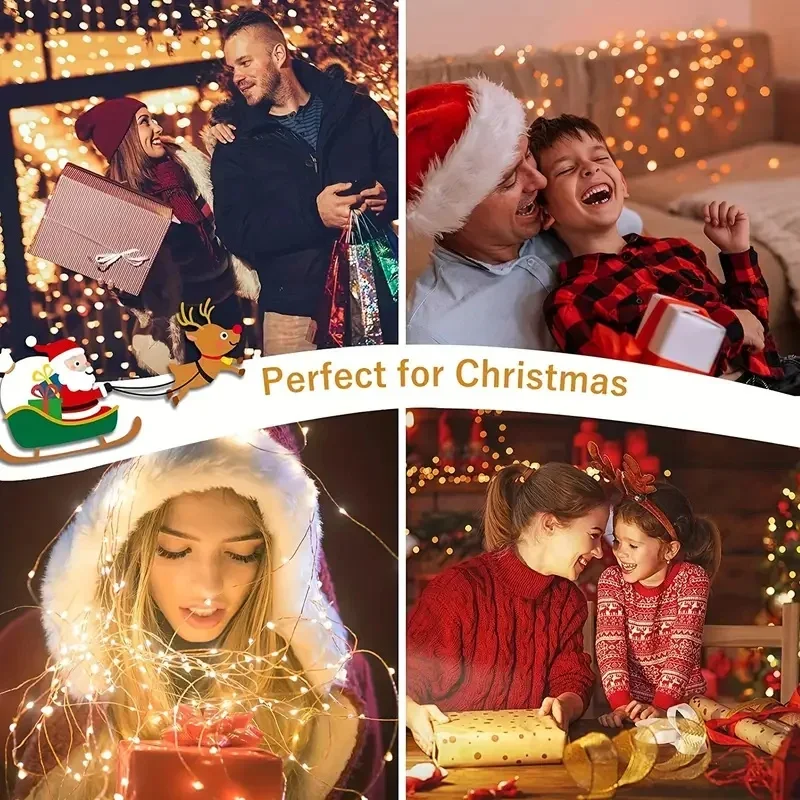 LED Fairy String Lights Battery Operated LED Copper Wire String Lights Outdoor Waterproof Light For Bedroom Wedding Decor