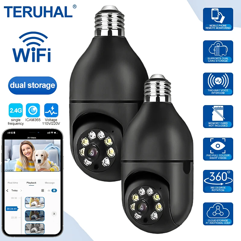 2MP Wireless Camera Indoor Security Camera Auto Tracking Wireless Surveillance Camera Two-way Audio CCTV Camera Baby Monitor