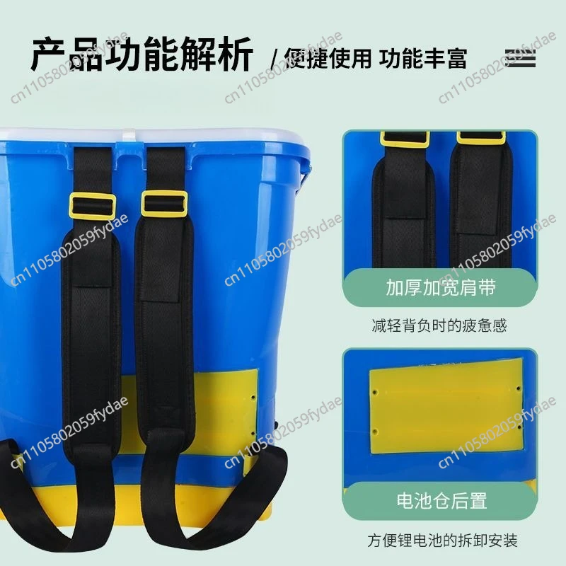 20L knapsack electric fertilizer applicator automatic Seeder fertilizer spreader multifunctional Throwing Feeding machine