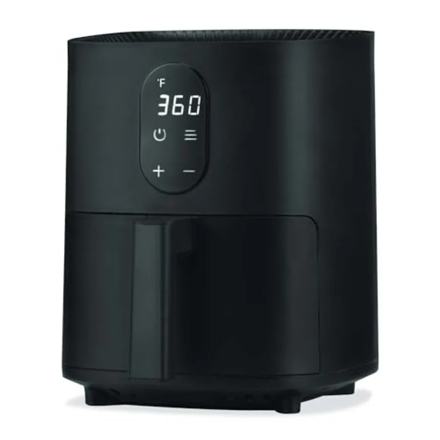 

Электрическая аэрофритюрница объемом 2,6 л для домашнего использования с регулируемой температурой, сенсорным управлением и функциями приготовления в одно касание, быстрое приготовление на 360°