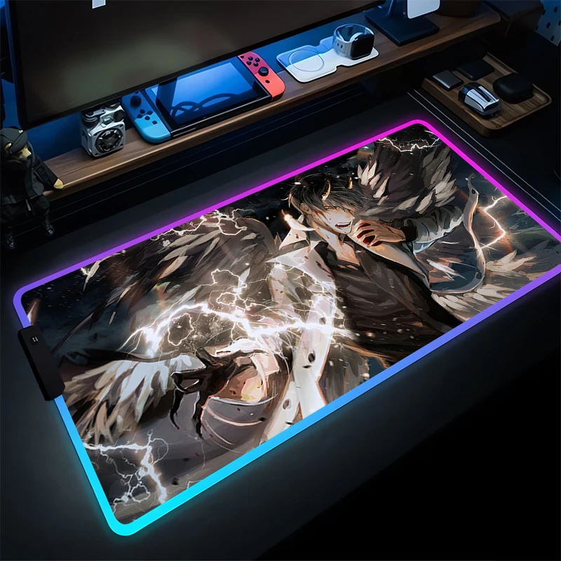 

RGB Mouse Pad Smooth Flexible Rubber Gamer PC Computer O-omniscient R-readers Viewpoint Anime Keyboard Pad LED Luminous Mousepad