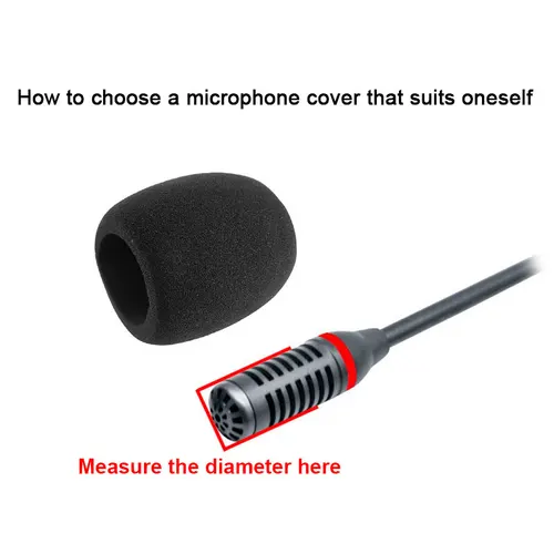 Imagen 2 del producto JCD-cubiertas de espuma para micrófono, Protector de micrófono, cubiertas de repuesto para auriculares, cubiertas de esponja para parabrisas, cubierta de micrófono para micrófono