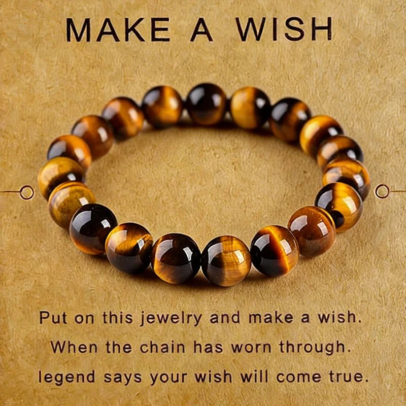 New Elegance 4/6/8/10/12/14mm Handmade Natural Tiger Eyes Stone Strand Bracelet Men Energy Healing Braslet Street Accessories view 4