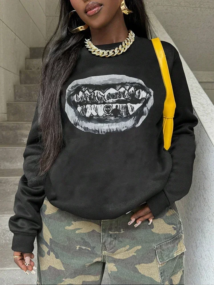 

Vintage Harajuku Gothic 2yk Hoodies Sweatshirt Pullover Printed Oversized Women Men Hooded Sports Hoodie Sportswear Clothing Top