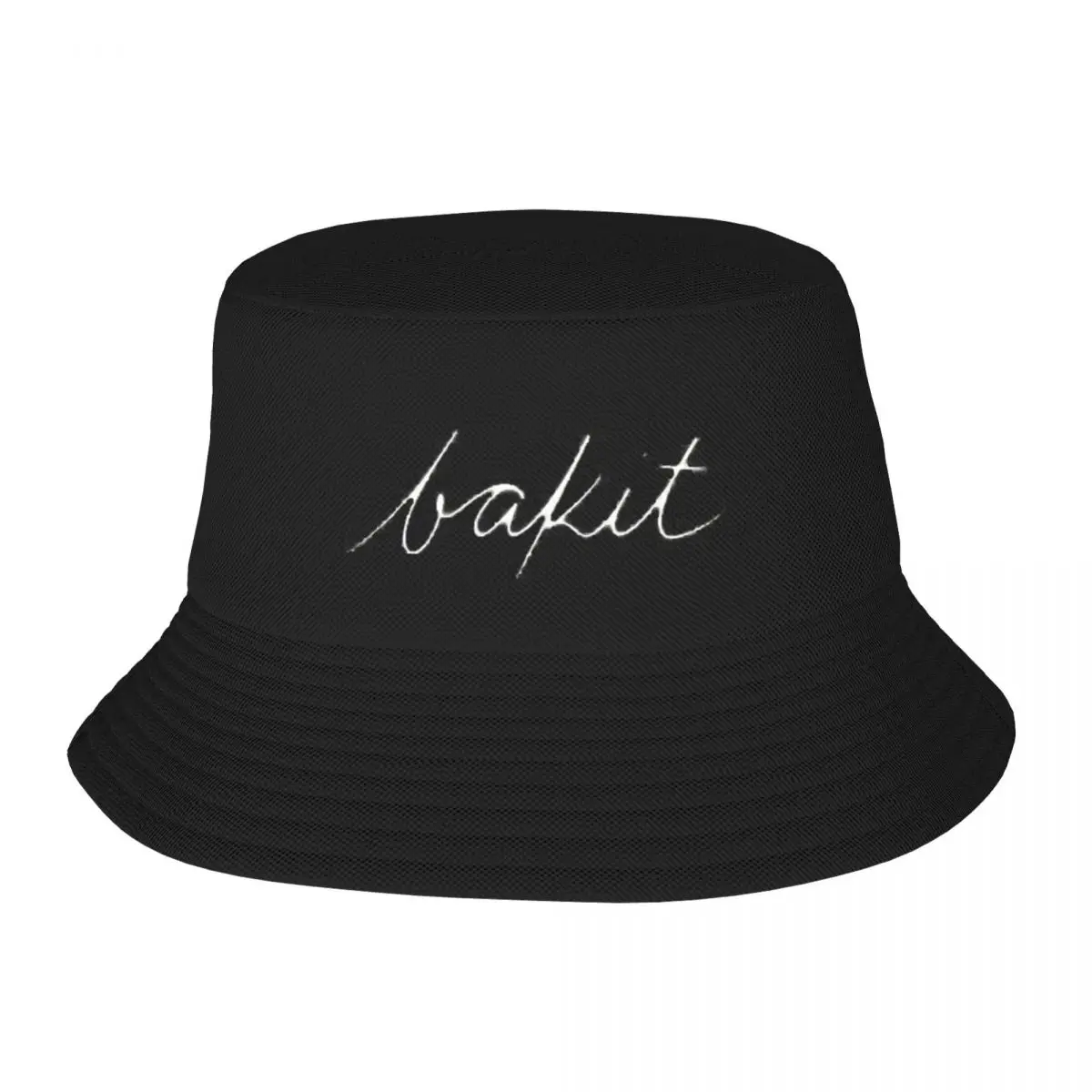 Bakit - White Handwritten Script Bucket Hats Panama For Man Woman Bob Hats Cool Fisherman Hats Summer Beach Fishing Unisex Caps