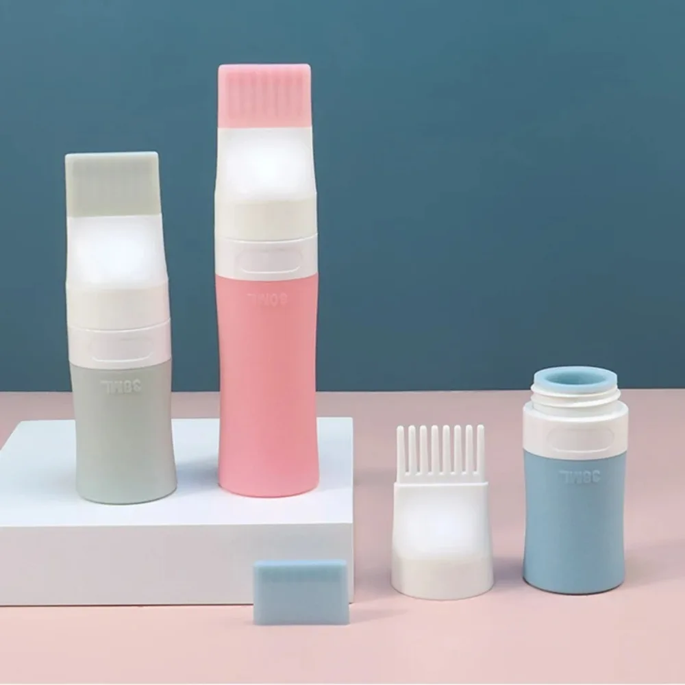 Butelki z aplikatorem do farbowania włosów 38/60/80 ml, silikonowe butelki do fryzjerstwa wielokrotnego użytku, narzędzie do makijażu z grzebieniem, pojemnik na szampon