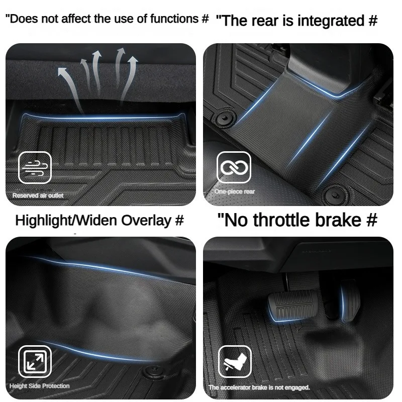 TPE Floor Mats For TOYOTA Sequoia XK60 2008-2021 LHD Full Coverage Waterproof Surround Threshold Accessories