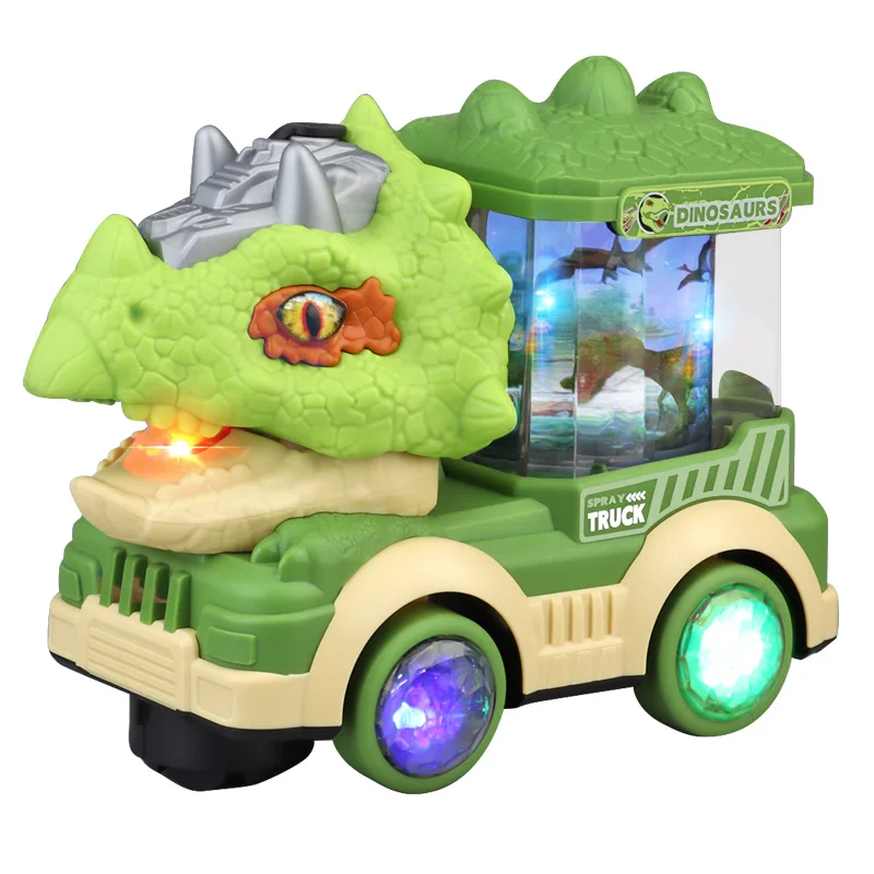 Dinosaur Electric Toy Car With Lights And Music Triceratops Tyrannosaurus Rex Toy Gift For Boys And Children