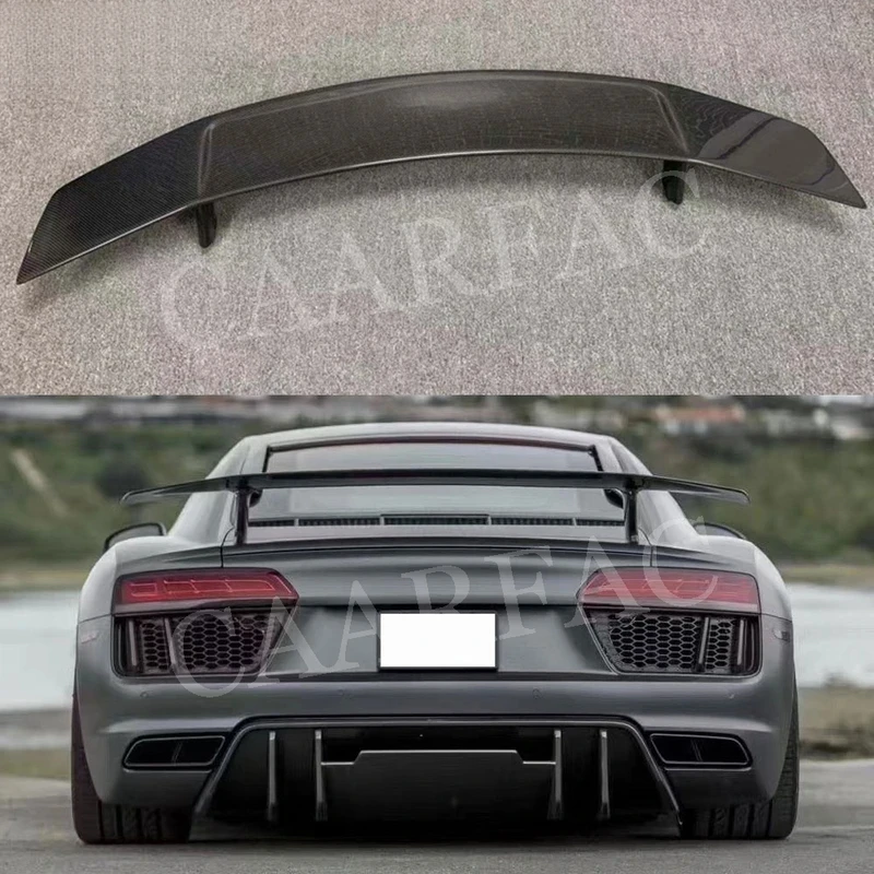 

Dry Carbon Fiber / FRP Unpainted Rear Trunk Lip Spoiler GT Wings for R8 V8 V10 2017-2020 Boot Racing Spoiler Car Styling