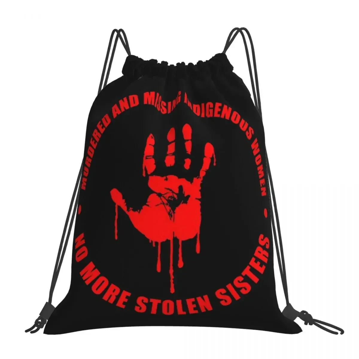 

MMIW (Murdered And Missing Indigenous Women) Backpacks Portable Drawstring Bags Drawstring Bundle Pocket Sports Bag BookBag