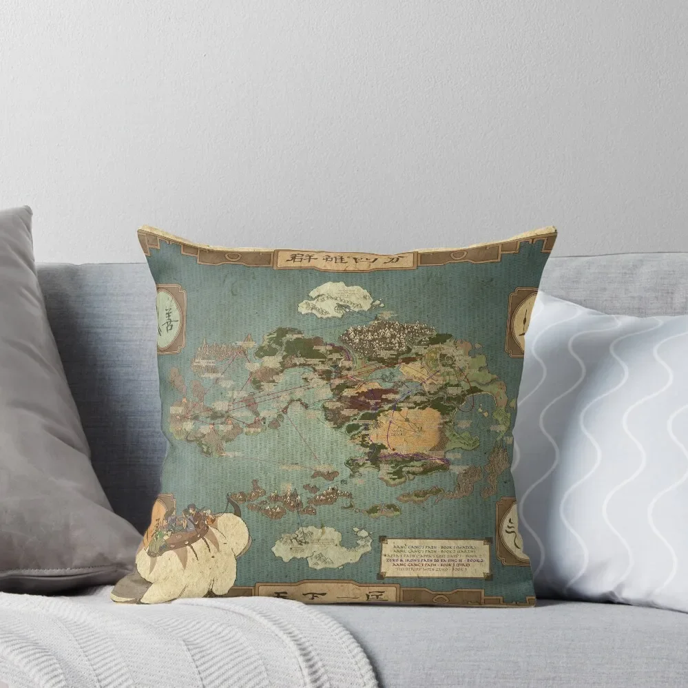 

Avatar the Last Airbender Map Throw Pillow Pillowcase Cushion Decorative Sofa Cushion Decorative pillowcase pillow