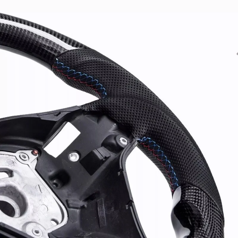 Real Carbon Fiber Car Steering Wheel Perforated Leather For BMW E90 E91 E92 E93 E89 E87 E70 E84 E83 E71 E82 E81 Car Accessories