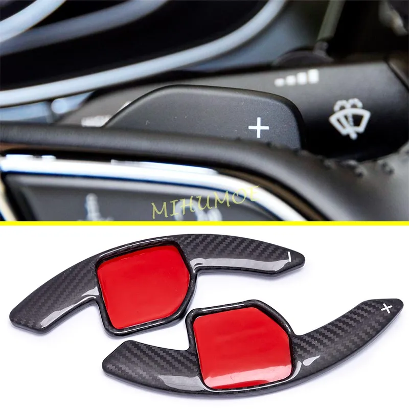 

Real Carbon Fiber Steering Wheel Paddle Shifter Extension Accessories For Audi A3 A4 B8 A5 A6 C7 A7 A8 Q3 Q5 TT Black